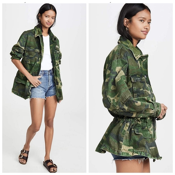 Free People Jackets & Blazers - Free People Seize The Day camouflage army jacket